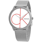  Shop Authentic Calvin Klein Minimal White Dial Silver Mesh Bracelet Watch for Men - K3M51152 - Luxxuri