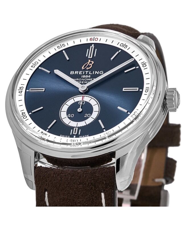 Shop Authentic Breitling Premier Automatic 40mm Blue Dial Brown Leather Strap Mens Watch - A37340351C1X2 - Luxxuri
