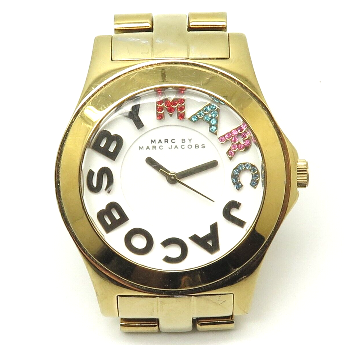  Shop Authentic Marc Jacobs Rivera White Dial Gold Steel Strap Watch for Women - MBM3137 - Luxxuri