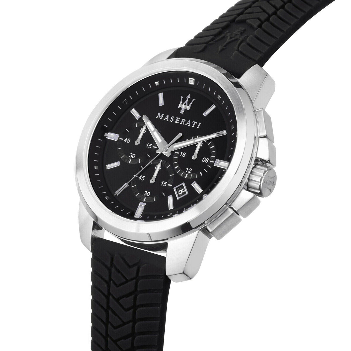 Shop Authentic Maserati Successo Chronoraph Black Dial Black Silicon Strap Watch For Men - R8871621014 - Luxxuri