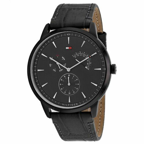  Shop Authentic Tommy Hilfiger Brad Chronograph Quartz Grey Dial Grey Leather Strap Watch For Men - 1710388 - Luxxuri