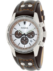  Shop Authentic Fossil Coachman Chronograph Silver Dial Brown Leather Strap Watch for Men - CH2565 - Luxxuri