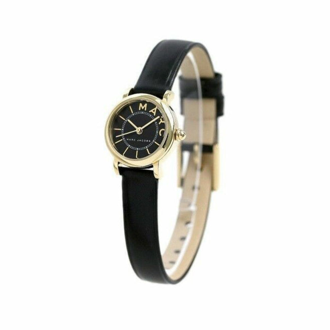  Shop Authentic Marc Jacobs Roxy Black Dial Black Leather Strap Watch for Women - MJ1585 - Luxxuri