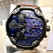  Shop Authentic Diesel Mr Daddy Blue Dial Brown Leather Strap Watch For Men - DZ7314 - Luxxuri