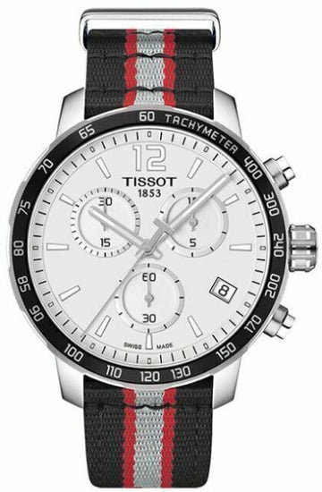  Shop Authentic Tissot Quickster Chronograph NBA Toronto Raptors White Dial Two Tone NATO Strap Watch for Men - T095.417.17.037.16 - Luxxuri