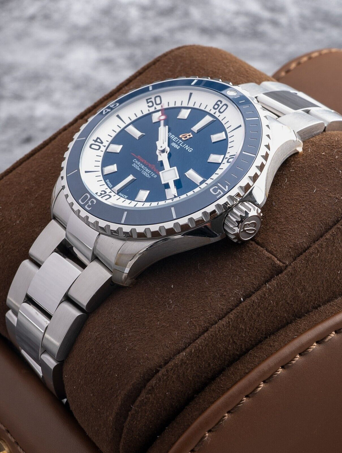  Shop Authentic Breitling Superocean Automatic 42mm Blue Dial Silver Steel Strap Watch for Men - A17375E71C1A1 - Luxxuri