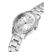  Shop Authentic Guess Sparkler Diamonds Silver Dial Silver Steel Strap Watch for Women - GW0111L1 - Luxxuri
