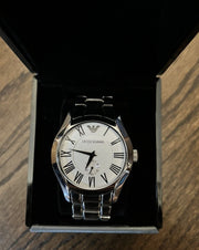  Shop Authentic Emporio Armani Classic Quartz Silver Dial Silver Steel Strap Watch For Men - AR0647 - Luxxuri
