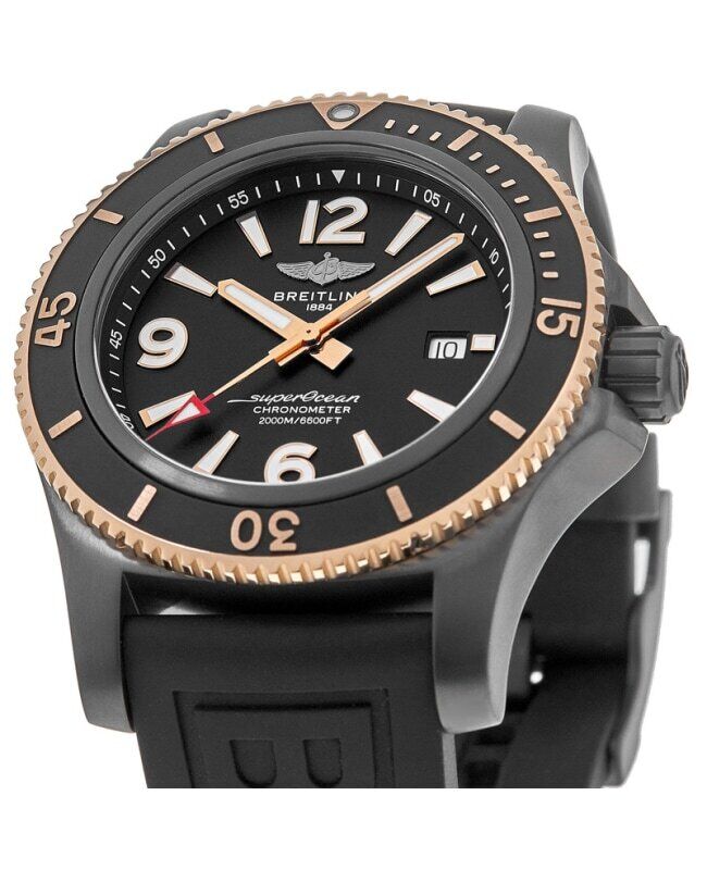  Shop Authentic Breitling Superocean Automatic 46mm Black Dial Black Rubber Strap Watch for Men - U17368221B1S1 - Luxxuri