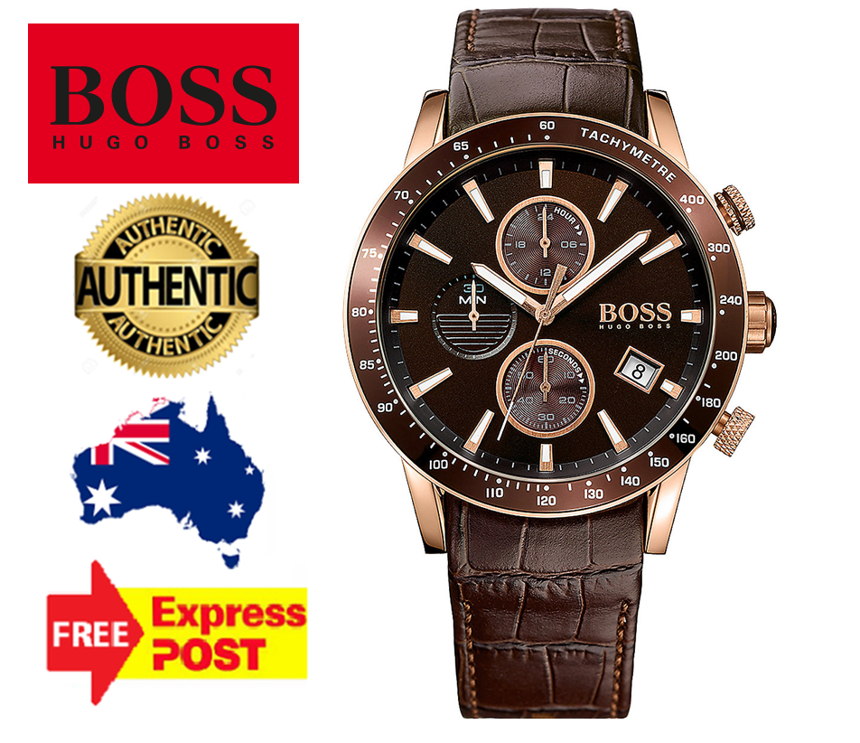  Shop Authentic Hugo Boss Rafale Chronograph Brown Dial Brown Leather Strap Watch For Men - 1513392 - Luxxuri
