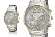  Shop Authentic Emporio Armani Renato Chronograph Quartz Silver Dial Two Tone Steel Strap Watch For Men - AR11076 - Luxxuri