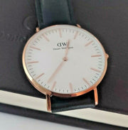  Shop Authentic Daniel Wellington Classic Sheffield White Dial Black Leather Strap Watch for Women - DW00100036 - Luxxuri
