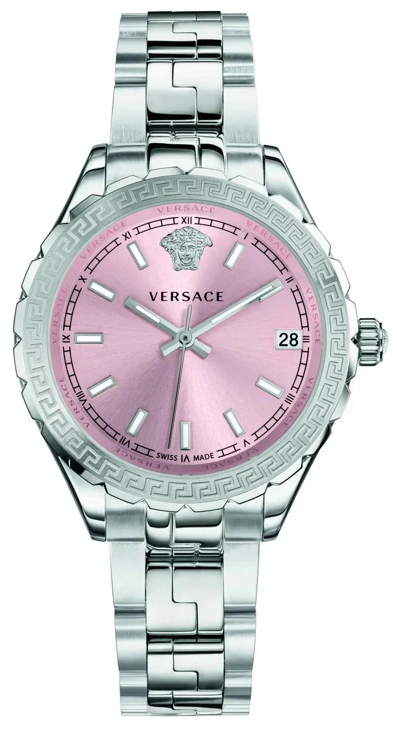  Shop Authentic Versace Hellenyium Pink Dial Silver Steel Strap Watch for Women - V12010015 - Luxxuri