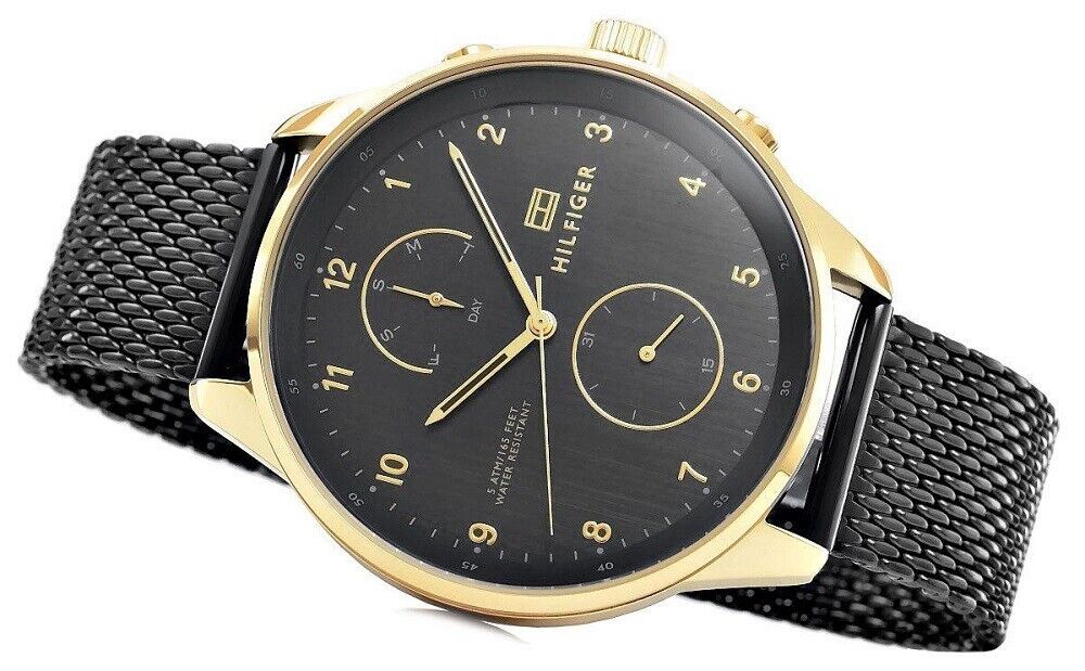  Shop Authentic Tommy Hilfiger Chase Quartz Black Dial Black Mesh Bracelet Watch for Men - 1791580 - Luxxuri