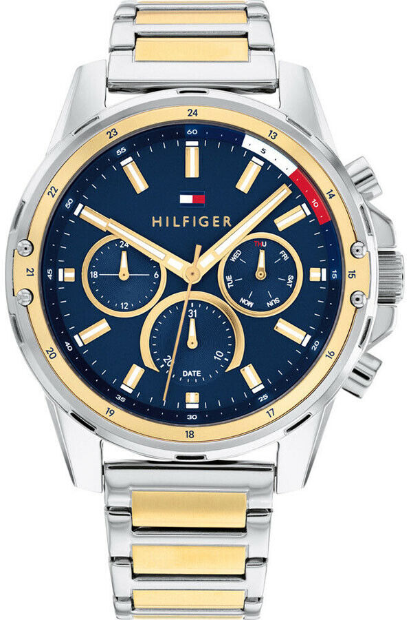  Shop Authentic Tommy Hilfiger Mason Chronograph Blue Dial Two Tone Steel Strap Watch For Men - 1791937 - Luxxuri