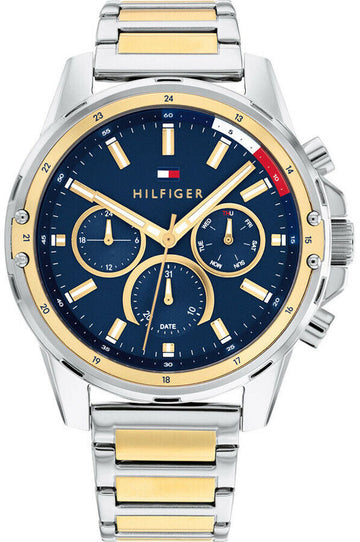  Shop Authentic Tommy Hilfiger Mason Chronograph Blue Dial Two Tone Steel Strap Watch For Men - 1791937 - Luxxuri