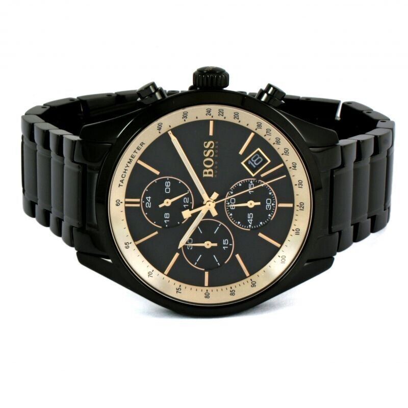  Shop Authentic Hugo Boss Grand Prix Black Dial Black Steel Strap Watch for Men - 1513578 - Luxxuri
