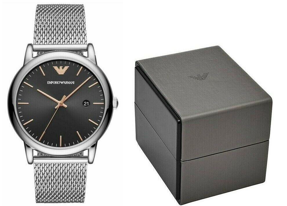  Shop Authentic Emporio Armani Luigi Analog Black Dial Silver Mesh Bracelet Watch For Men - AR11272 - Luxxuri