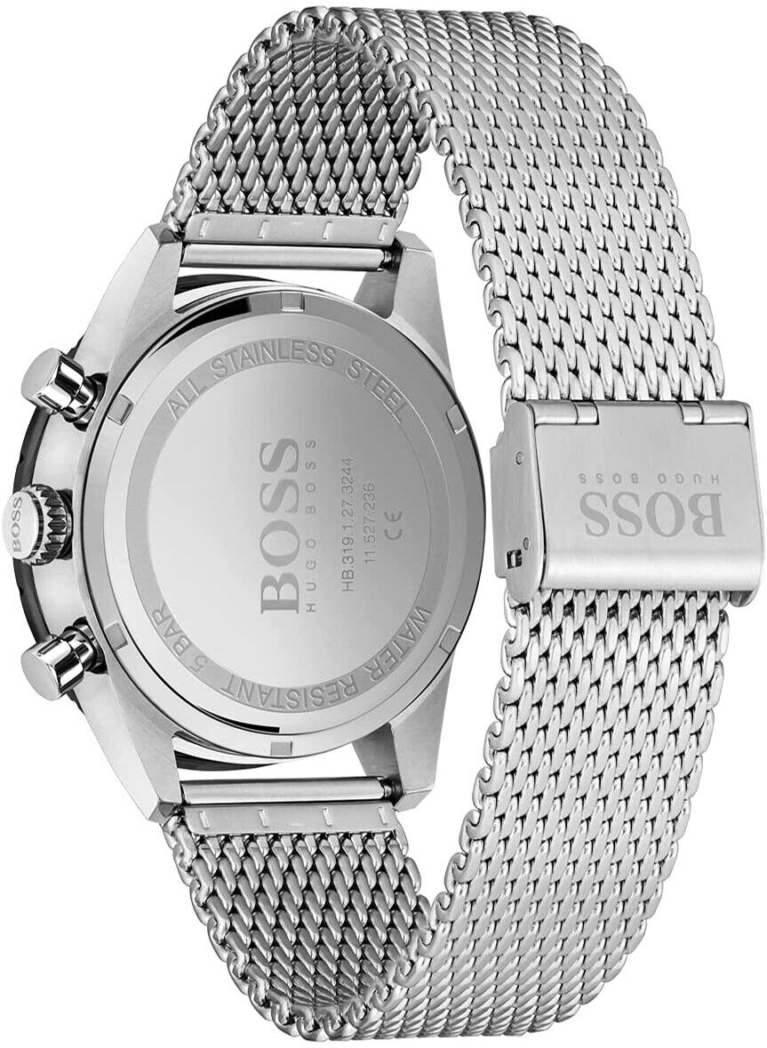  Shop Authentic Hugo Boss Pilot Edition Black Dial Silver Mesh Bracelet Watch for Men - 1513886 - Luxxuri