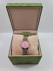  Shop Authentic Gucci G Timeless Quartz Pink Dial Two Tone Steel Strap Watch For Women - YA1265030 - Luxxuri