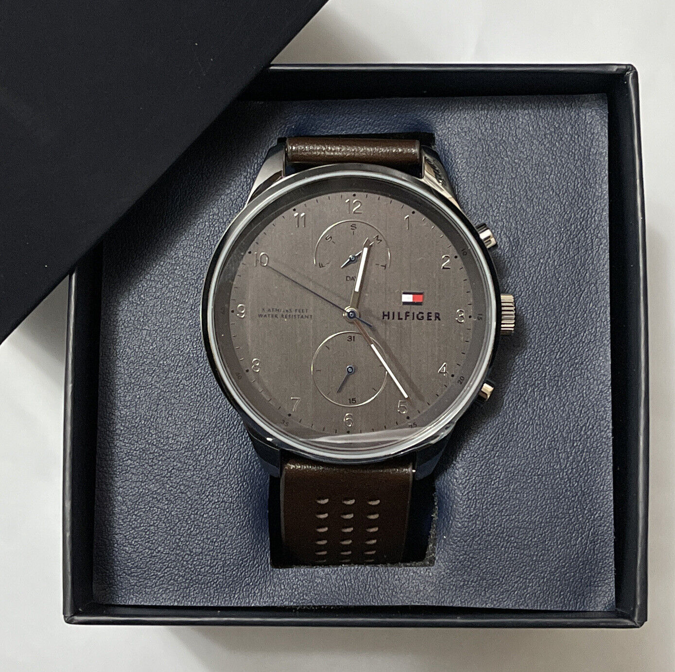  Shop Authentic Tommy Hilfiger Chase Quartz Brown Dial Brown Leather Strap Watch for Men - 1791579 - Luxxuri