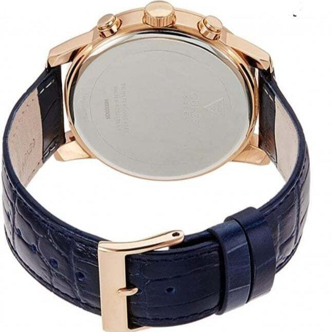  Shop Authentic Guess Horizon Chronograph Blue Dial Blue Leather Strap Watch For Men - W0380G5 - Luxxuri