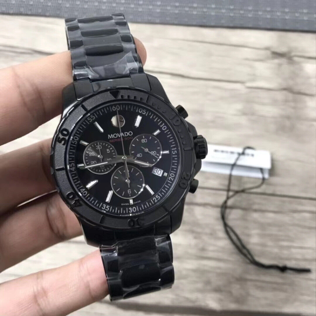  Shop Authentic Movado Series 800 Chronograph Black Dial Black Steel Strap Watch For Men - 2600119 - Luxxuri