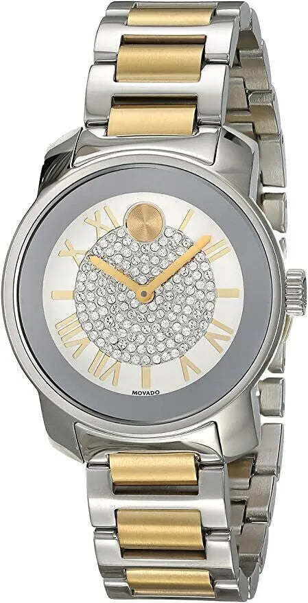  Shop Authentic Movado Bold Silver Dial Two Tone Steel Strap Watch For Women - 3600256 - Luxxuri