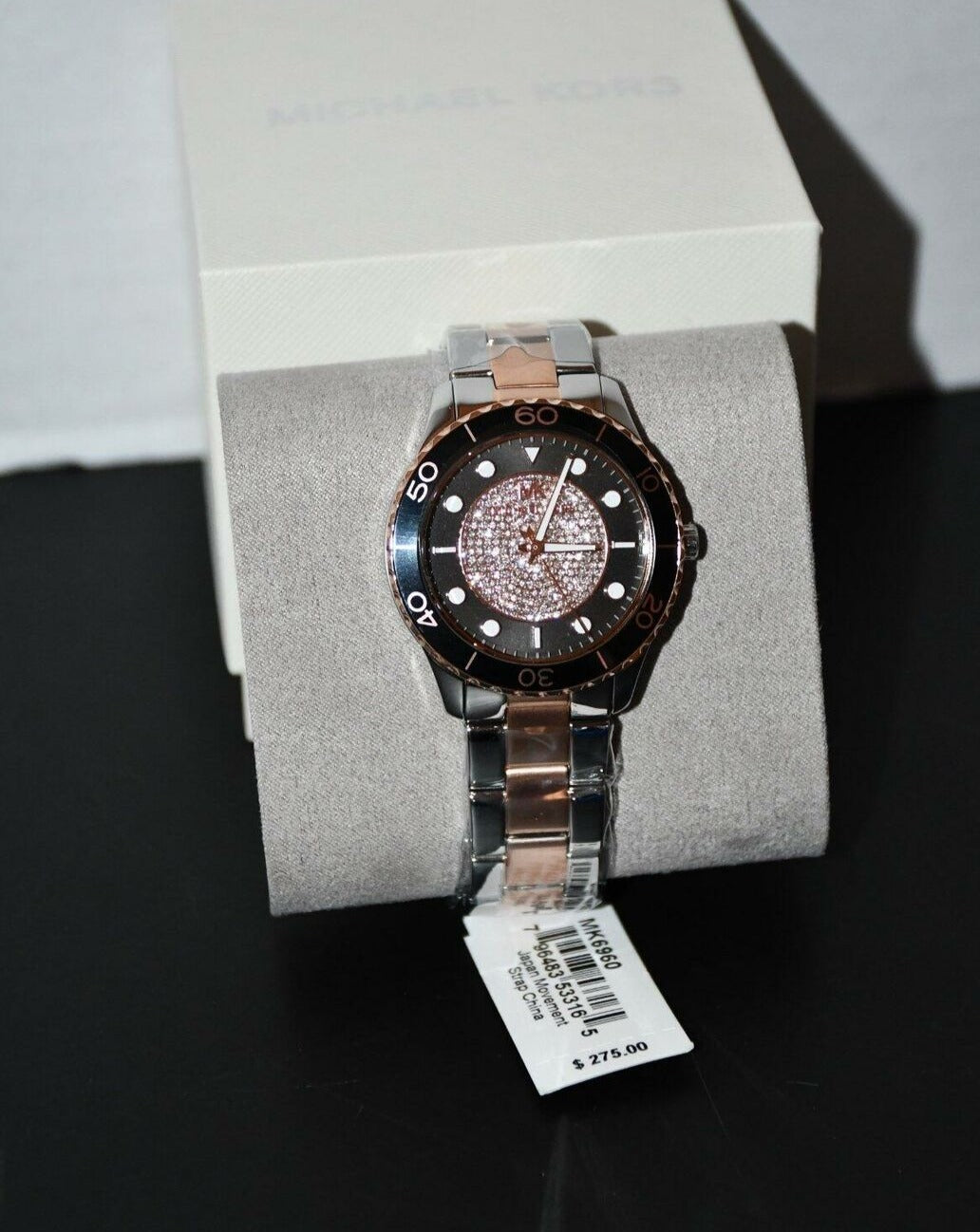  Shop Authentic Michael Kors Runway Quartz Black Dial Two Tone Steel Strap Watch For Women - MK6960 - Luxxuri