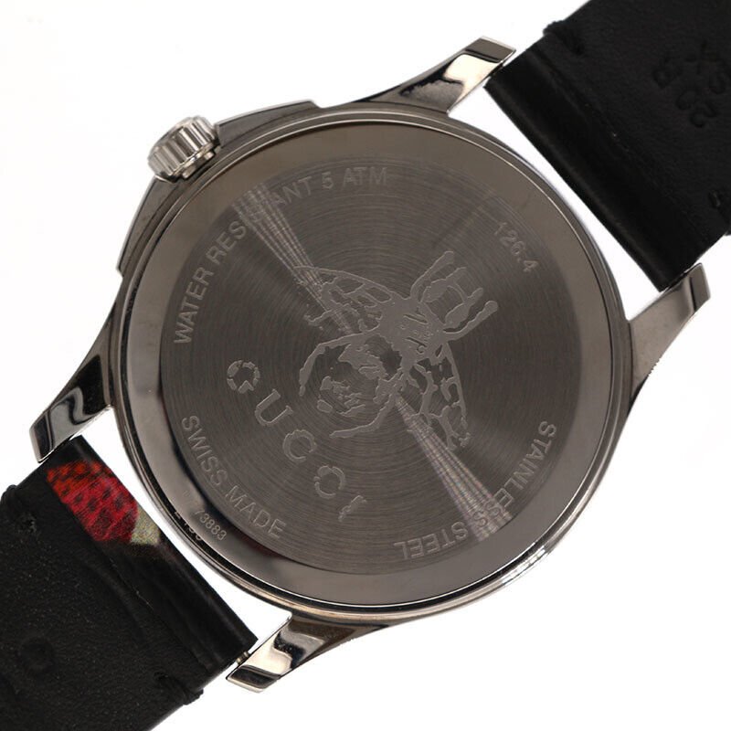  Shop Authentic Gucci Le Marche Des Merveilles Black Dial Black Leather Strap Unisex Watch - YA1264007 - Luxxuri