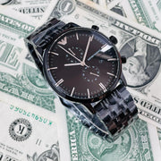  Shop Authentic Emporio Armani Chronograph Black Dial Black Steel Strap Watch For Men - AR1934 - Luxxuri