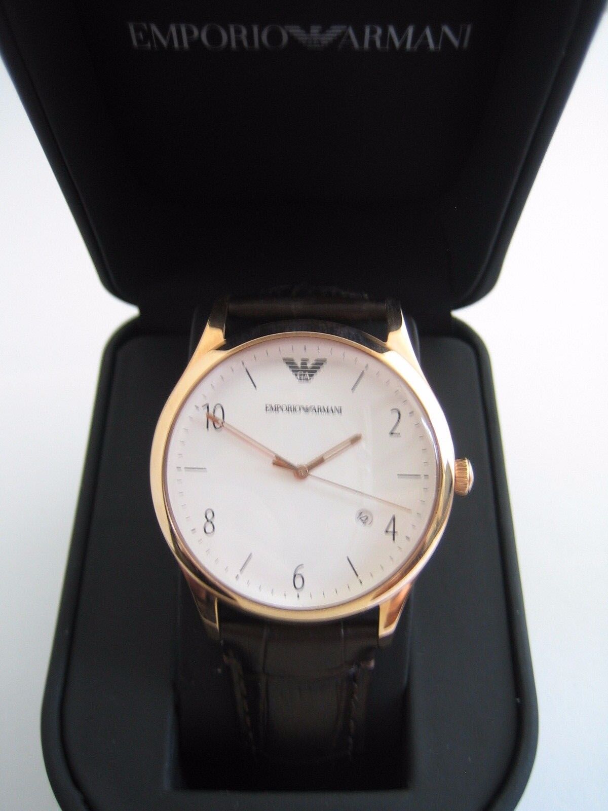  Shop Authentic Emporio Armani Beta Chronograph White Dial Brown Leather Strap Watch For Men - AR1915 - Luxxuri