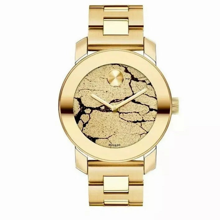  Shop Authentic Movado Bold Glitter Gold Dial Gold Steel Strap Watch for Women - 3600346 - Luxxuri