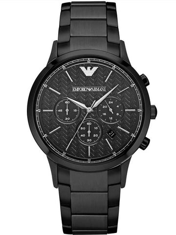  Shop Authentic Emporio Armani Dress Chronograph Quartz Black Dial Black Stainless Steel Strap Watch For Men - AR2485 - Luxxuri