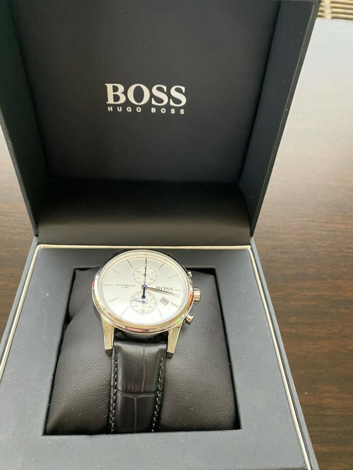  Shop Authentic Hugo Boss Jet Silver Dial Black Leather Strap Watch for Men - 1513282 - Luxxuri