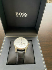  Shop Authentic Hugo Boss Jet Silver Dial Black Leather Strap Watch for Men - 1513282 - Luxxuri