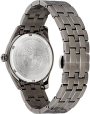  Shop Authentic Versace Greca Time Quartz Black Dial Grey Steel Strap Watch for Men  - VE3K00622 - Luxxuri