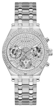  Shop Authentic Guess Heiress Multifunction Diamonds Silver Dial Silver Steel Strap Watch for Women - GW0440L1 - Luxxuri