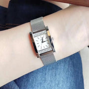  Shop Authentic Guess Nouveau Diamonds Silver Dial Silver Mesh Bracelet Watch for Women - W0127L1 - Luxxuri