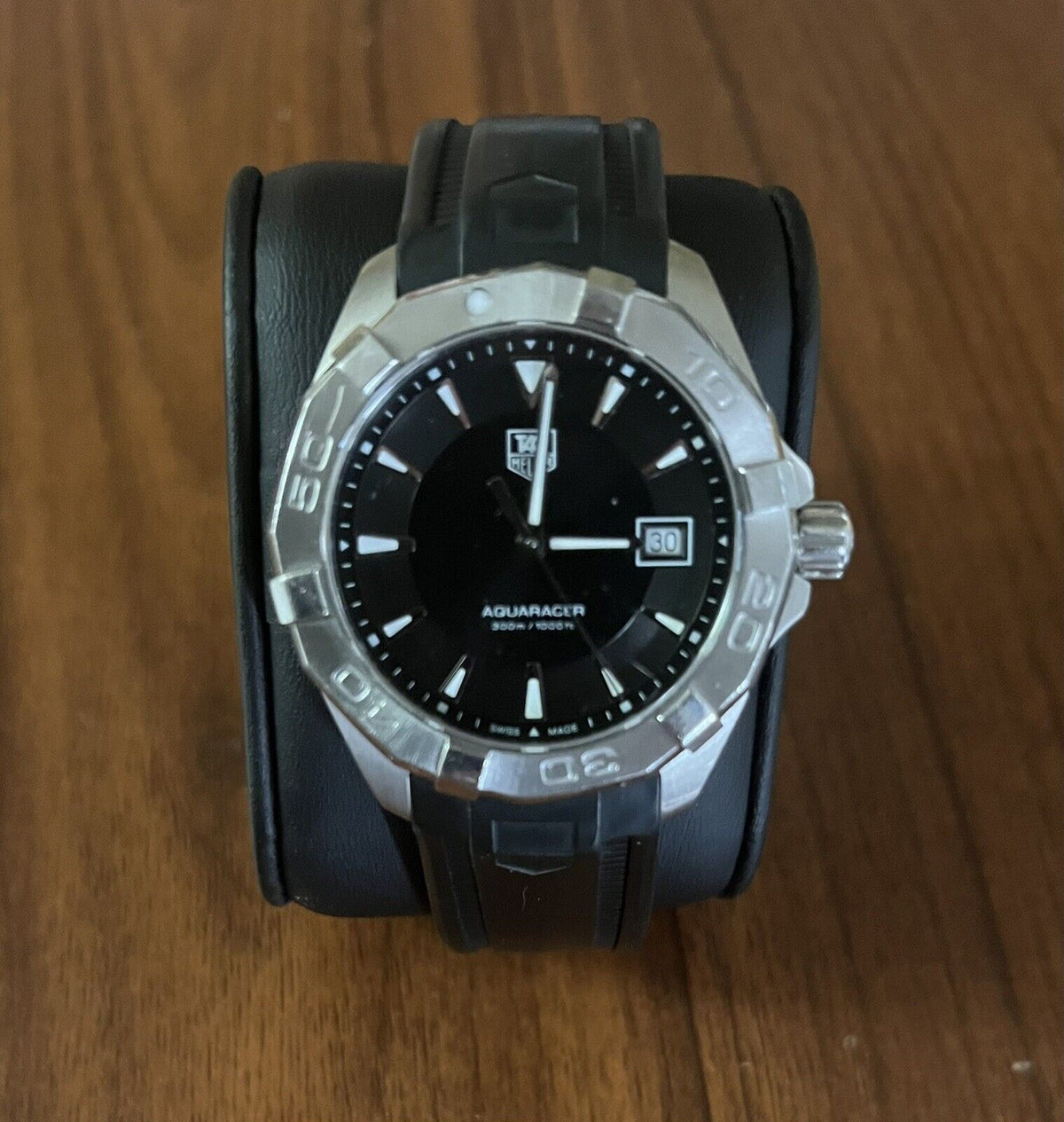  Shop Authentic Tag Heuer Aquaracer Quartz Black Dial Black Rubber Strap Watch for Men - WAY1110.FT8021 - Luxxuri