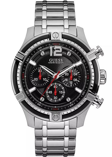  Shop Authentic Guess Circuit Chronograph Black Dial Silver Steel Strap Watch For Men - W0968G1 - Luxxuri