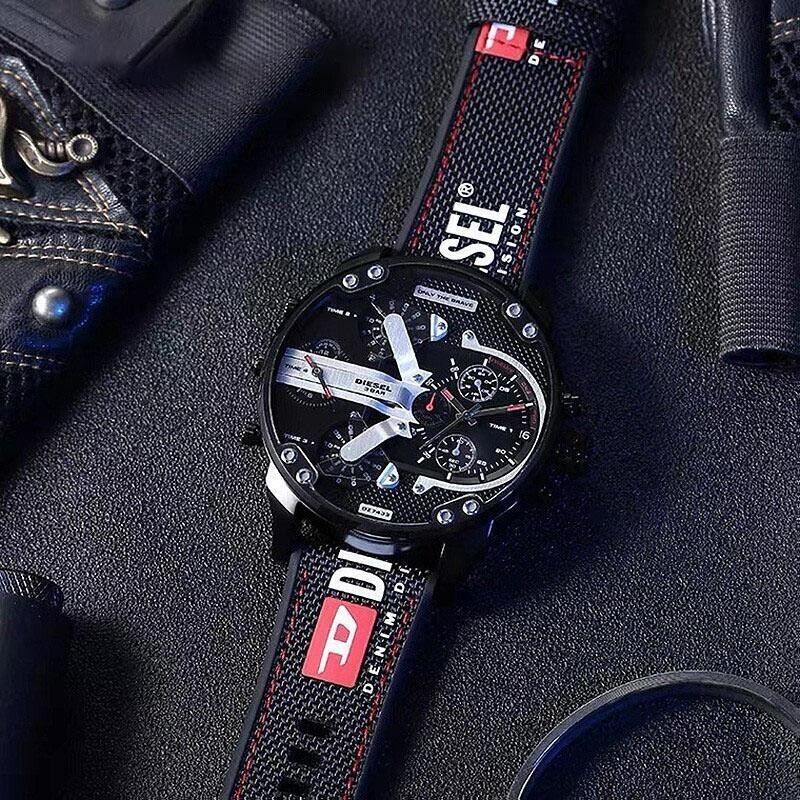  Shop Authentic Diesel Mr. Daddy 2.0 Quartz Black Dial Black Nylon Strap Watch For Men - DZ7433 - Luxxuri