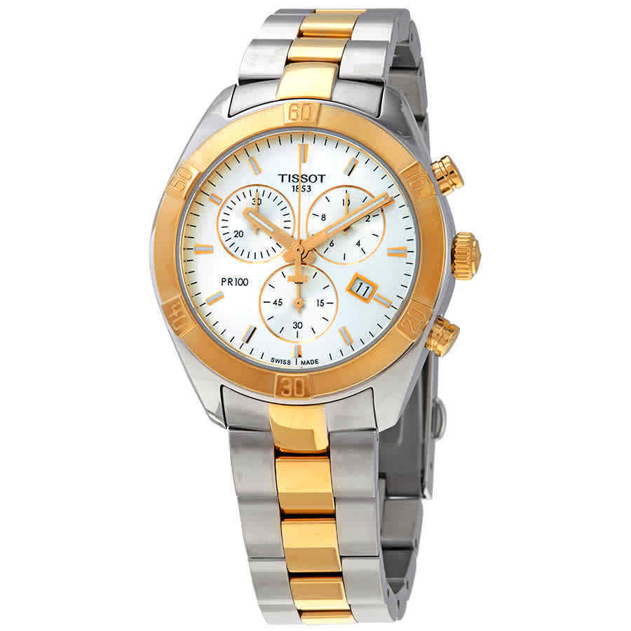  Shop Authentic Tissot PR 100 Sport Chic Chronograph Silver Dial Two Tone Steel Strap Watch For Women - T101.917.22.031.00 - Luxxuri