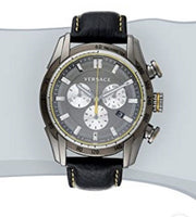  Shop Authentic Versace V Ray Chronograph Grey Dial Black Leather Strap Watch for Men - VDB020014 - Luxxuri