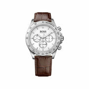  Shop Authentic Hugo Boss Ikon White Dial Brown Leather Strap Watch for Men - 1513175 - Luxxuri