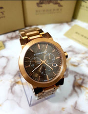  Shop Authentic Burberry The City Grey Dial Rose Gold Steel Strap Watch for Men - BU9353 - Luxxuri