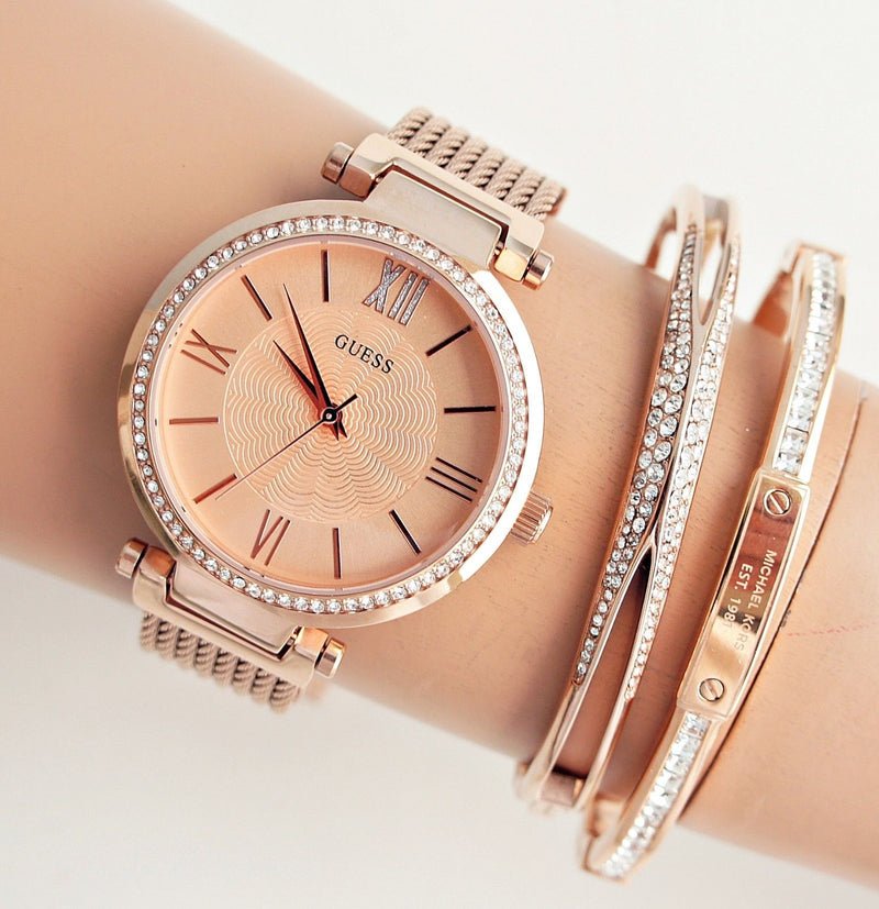  Shop Authentic Guess Soho Rose Gold Dial Stainless Steel Watch For Women - W0638L4 - Luxxuri