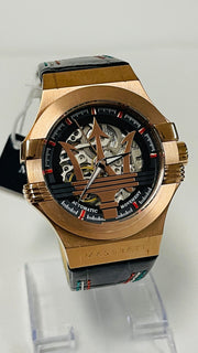  Shop Authentic Maserati Potenza Skeleton Limited Edition Dial Black Strap Watch For Men - R8821108026 - Luxxuri