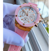  Shop Authentic Guess Athena White Dial Pink Rubber Strap Watch For Women - GW0030L4 - Luxxuri