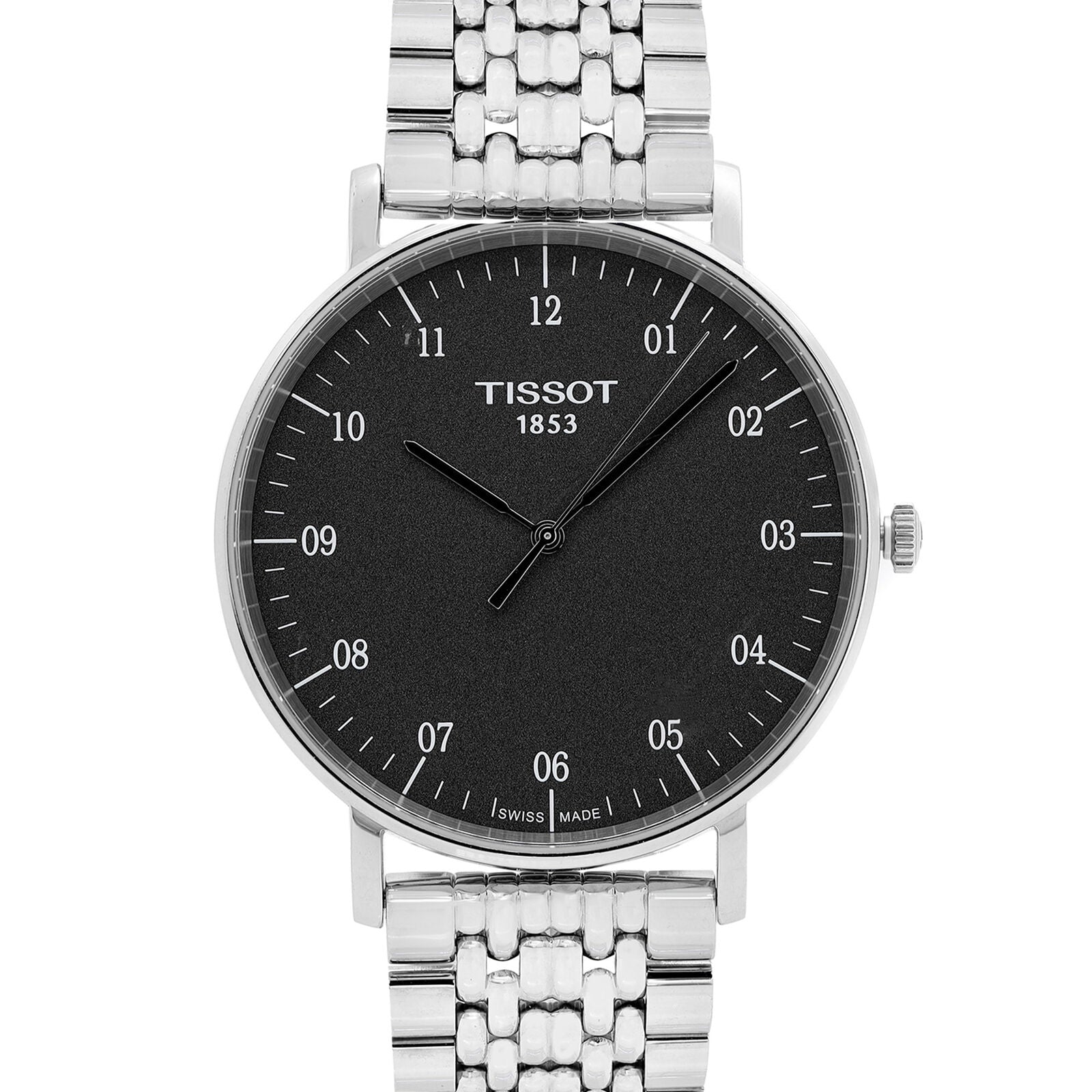  Shop Authentic Tissot Everytime Large Black Dial Silver Mesh Bracelet Watch For Men - T109.610.11.077.00 - Luxxuri